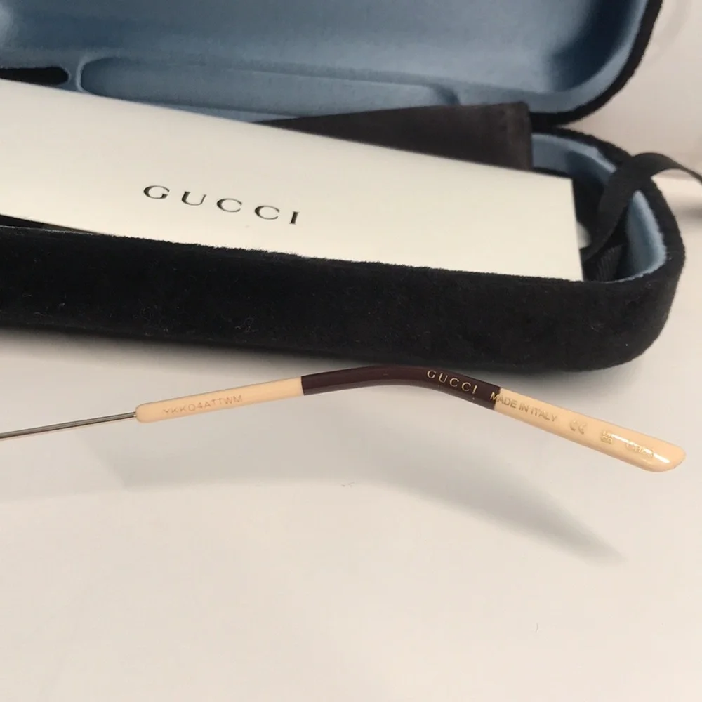 Brand New Gucci GG1048S 002 Round Sunglasses – Havana with Green Lenses ✨